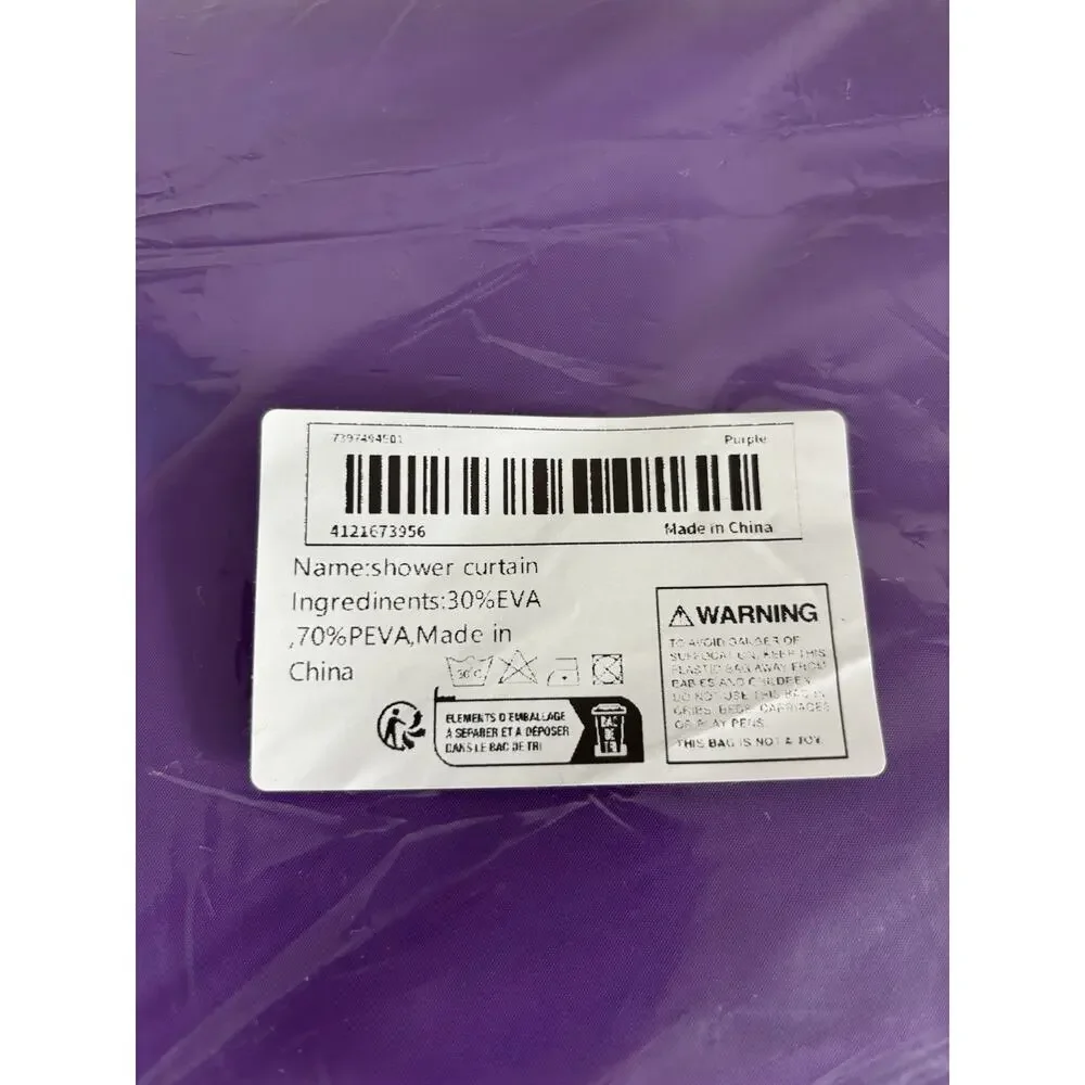 New purple shower curtain with rings